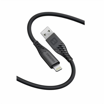 DÁTOVÝ KÁBEL SWISSTEN SOFT SILICONE USB-A / LIGHTNING 0,4 M ČIERNY
