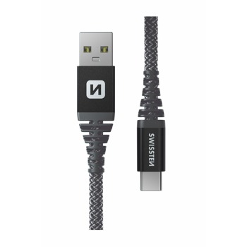 DÁTOVÝ KÁBEL SWISSTEN KEVLAR USB/USB-C 1,5 M ANTRACITOVÝ