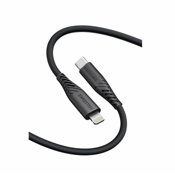 DÁTOVÝ KÁBEL SWISSTEN SOFT SILICONE USB-C / LIGHTNING 0,4 M ČIERNY