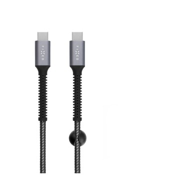 Nabíjací a dátový kábel FIXED Armor s konektormi USB-C/USB-C a podporou PD, 1,2 m, USB 2.0, 240 W, sivý