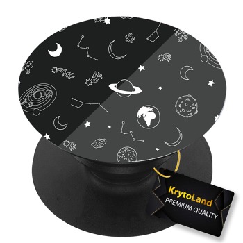 Prémiový čierny popsocket so vzorom
