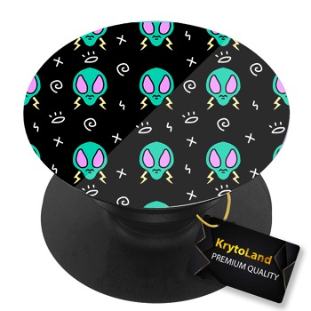 Prémiový čierny popsocket so vzorom