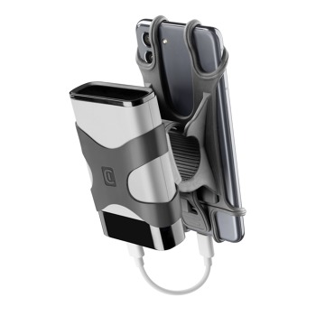 Univerzálny držiak Cellularline Power Bank pre mobilné telefóny a power banky na upevnenie na riadidlá, čierny