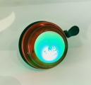 Zvonček na bicykel s LED blikačom - červený/zlatý