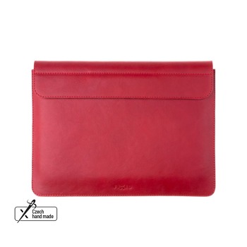 Kožené puzdro FIXED Oxford pre Apple MacBook Air 13,6" (2022) M2, červené