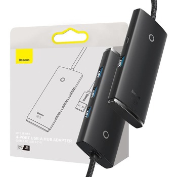 Baseus Lite Series 4w1 USB na 4x USB 3.0 Hub 2m (čierny)