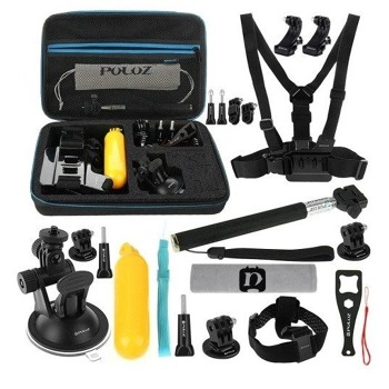 Puluz 20 v 1 Príslušenstvo Ultimate Combo Kits pre športovú kameru PKT11