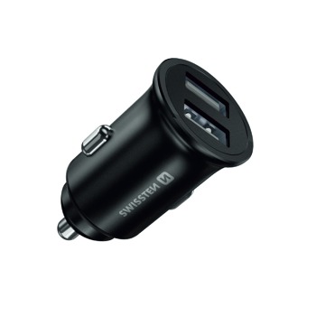 SWISSTEN CL ADAPTÉR 2x USB 4,8A METAL BLACK (SAMOSTATNÝ)
