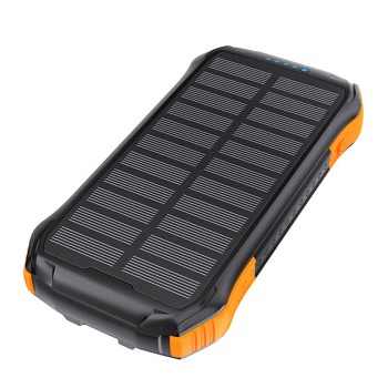 Choetech B659 Solárna powerbanka s indukčným nabíjaním 2x USB 10000mAh Qi 5W (čierno-oranžová)