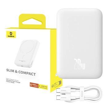 Powerbank Baseus Magnetic Mini 6000mAh 20W MagSafe (biela)