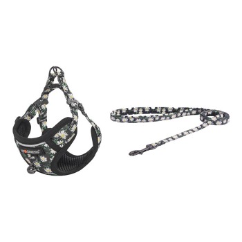 Súprava pre mačky Dogness postroj a vodítko 1,5 m (Daisy Black)