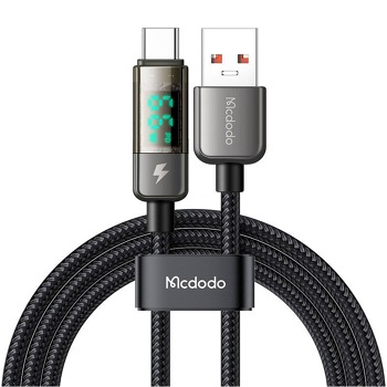 Mcdodo CA-3630 kábel USB-A na USB-C, automatické vypnutie, PD 100W, 1,2 m (čierny)
