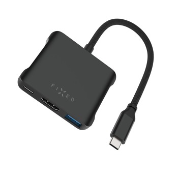 5-portový hliníkový USB-C FIXED HUB Quadri, pre notebooky, 140W, PD 3.1, vesmírne čierny