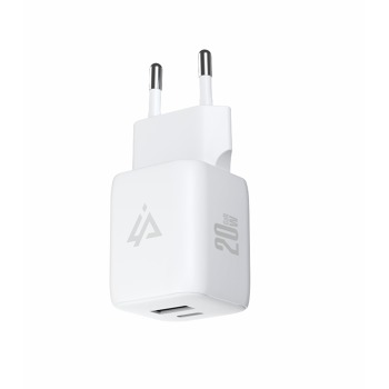 iPEAX GaN KÁBLOVÁ NABÍJAČKA 20 W (USB-C + USB-A) BIELA