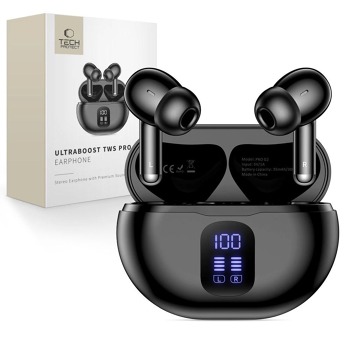 Bezdrôtové slúchadlá Tech-Protect Ultraboost TWS Earphone Pro G2 - čierne