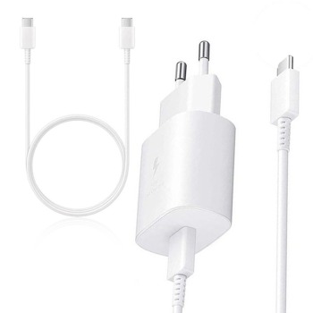 Originálna nabíjačka Samsung EP-TA800EWE 25W + kábel USB-C na USB-C EP-DA705BWE 1m - biela