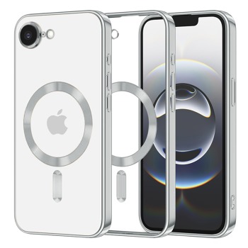 Techsuit - Luxusný kryštálový MagSafe - iPhone 17e - strieborný