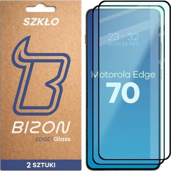 Tvrdené sklo Bizon Glass Edge Duo pre Motorola Edge 70 - čierny rám [2 ks v balení]