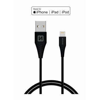 DÁTOVÝ KÁBEL SWISSTEN TPE USB / LIGHTNING MFi 1,2 M BLACK