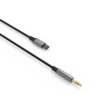 Audio kábel FIXED Link USB-C na 3,5 mm jack, 1,5 m, vesmírne sivý
