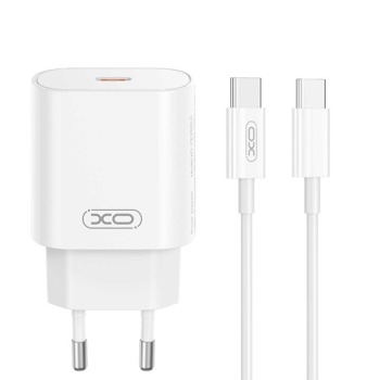 Sieťová nabíjačka XO CE25 PD 25 W 1x USB-C + kábel USB-C – biela