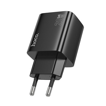 Sieťová nabíjačka HOCO N55 20 W 2x USB-C + 2x USB-A – čierna