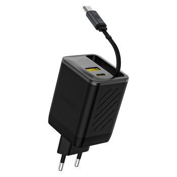 Sieťová nabíjačka Dudao A67EU GaN 67 W s vysúvateľným káblom USB-C – čierna