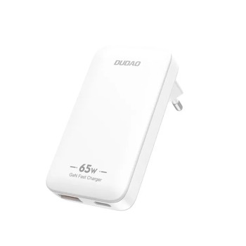 Sieťová nabíjačka Dudao A65Q GaN 65 W USB-C + USB-A – biela